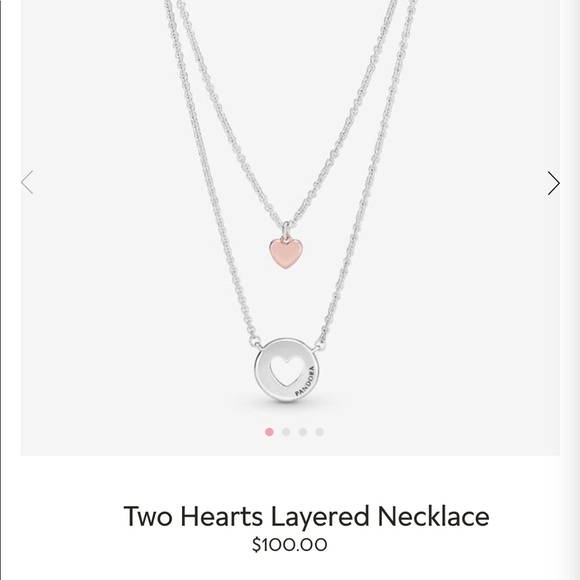 Pandora Two Hearts Layered Necklace 